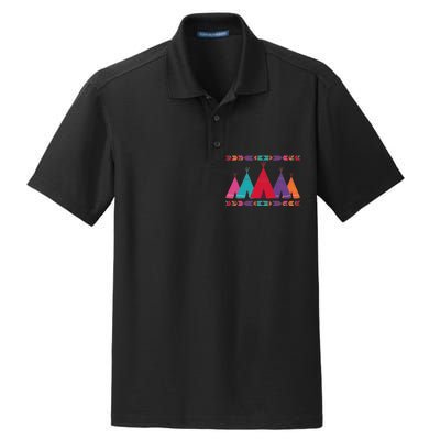 Native American Teepee Pattern Dry Zone Grid Polo