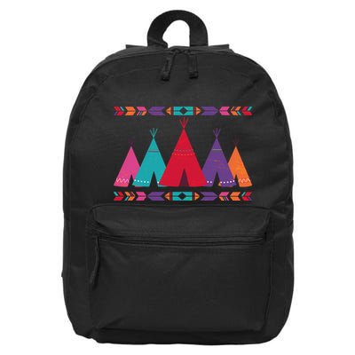 Native American Teepee Pattern 16 in Basic Backpack