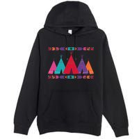 Native American Teepee Pattern Premium Pullover Hoodie