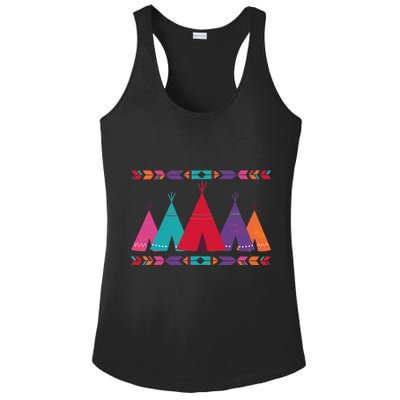 Native American Teepee Pattern Ladies PosiCharge Competitor Racerback Tank