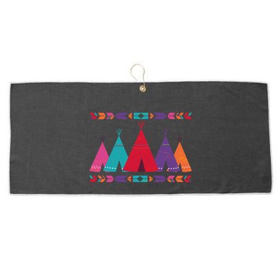 Native American Teepee Pattern Large Microfiber Waffle Golf Towel