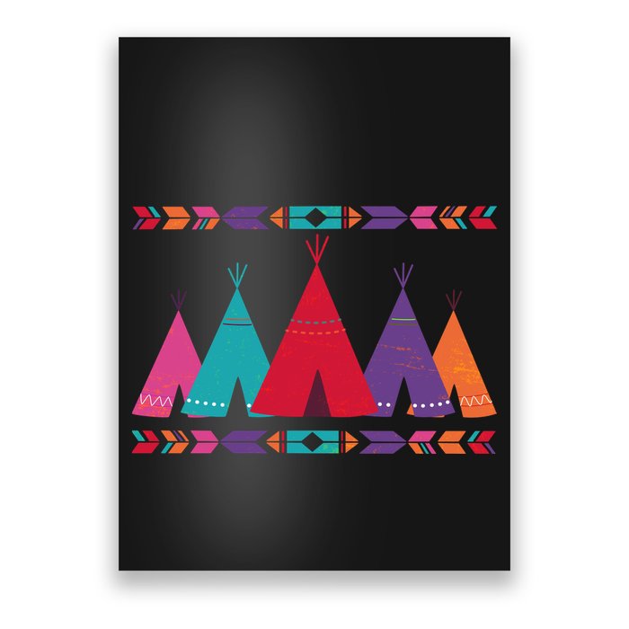 Native American Teepee Pattern Poster
