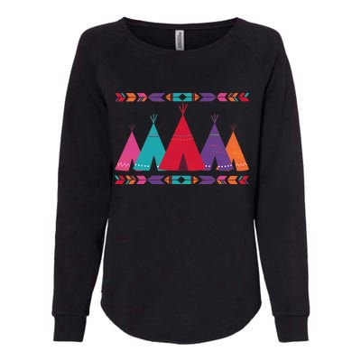 Native American Teepee Pattern Womens California Wash Sweatshirt