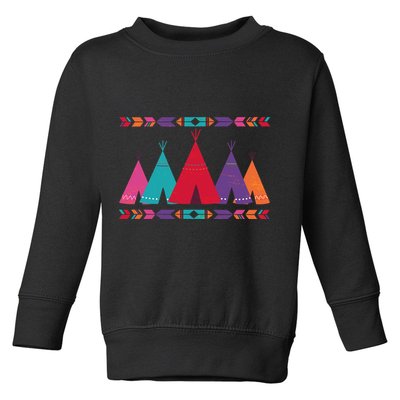 Native American Teepee Pattern Toddler Sweatshirt