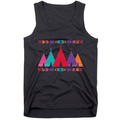 Native American Teepee Pattern Tank Top