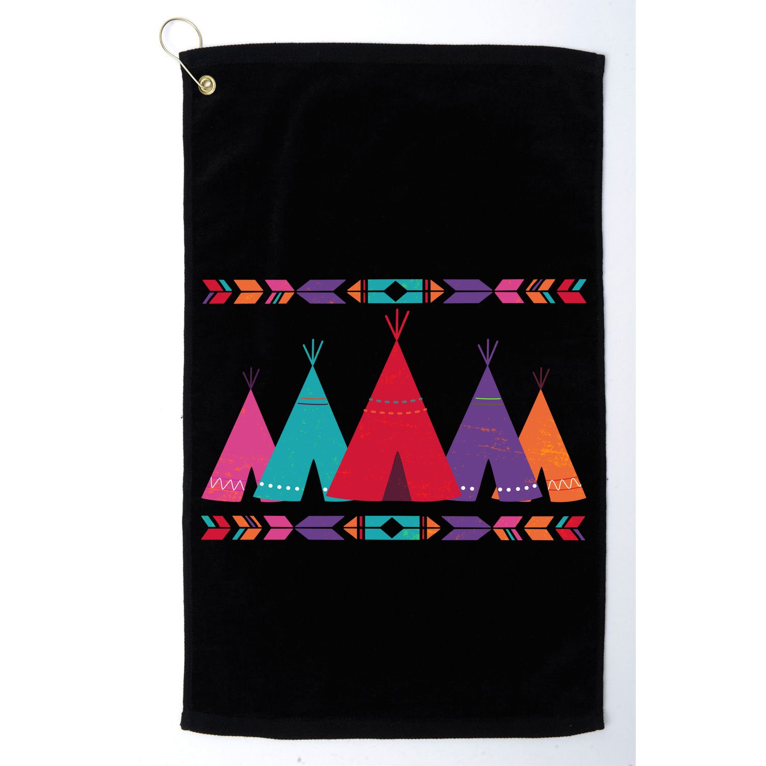 Native American Teepee Pattern Golf Towel