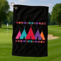 Native American Teepee Pattern Golf Towel
