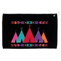 Native American Teepee Pattern Grommeted Golf Towel