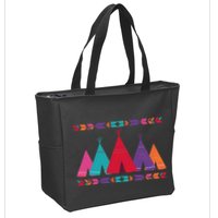 Native American Teepee Pattern Zip Tote Bag