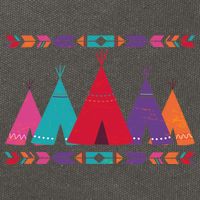 Native American Teepee Pattern Cotton Canvas Backpack