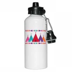 Native American Teepee Pattern Aluminum Water Bottle