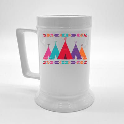 Native American Teepee Pattern Beer Stein