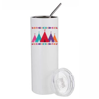 Native American Teepee Pattern Stainless Steel Tumbler