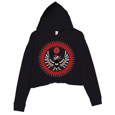Native American Thunderbird Crop Fleece Hoodie