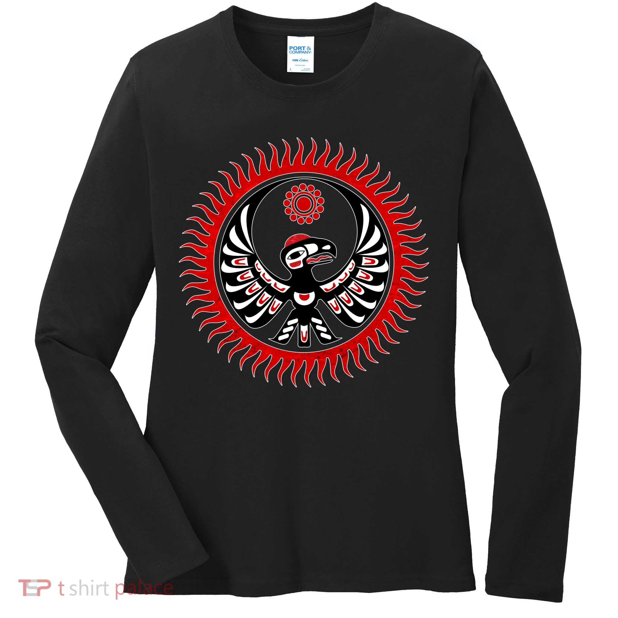 Native American Thunderbird Ladies Long Sleeve Shirt