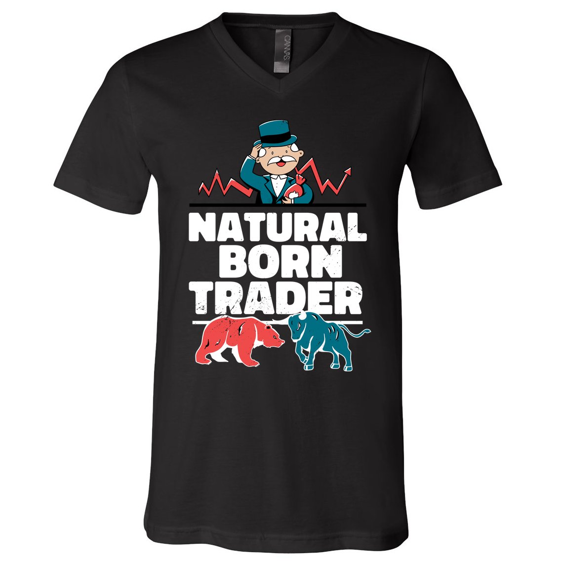 Natural Born Trader V-Neck T-Shirt