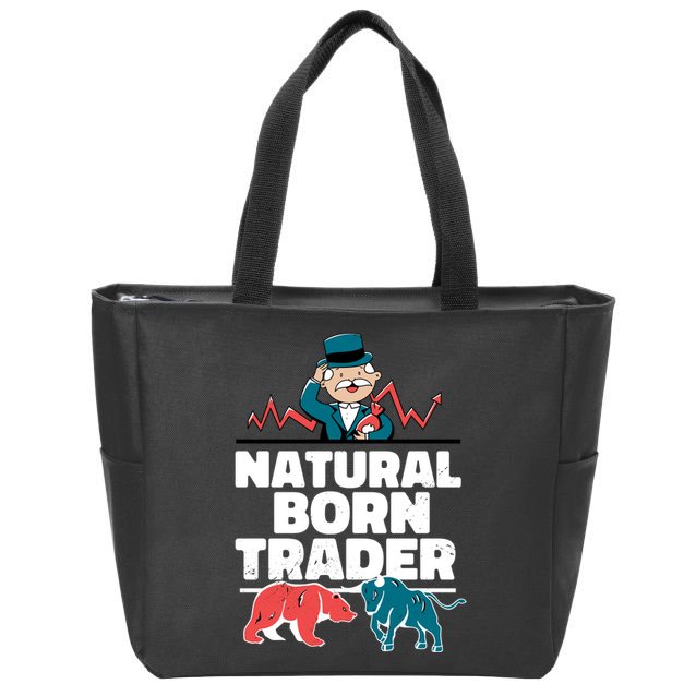 Natural Born Trader Zip Tote Bag