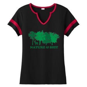 Nature And Shit Ladies Halftime Notch Neck Tee