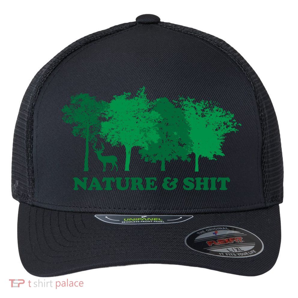 Nature And Shit Flexfit Unipanel Trucker Cap