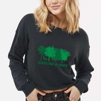 Nature And Shit Cropped Pullover Crew
