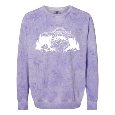 Nature Camera Waterfall Colorblast Crewneck Sweatshirt