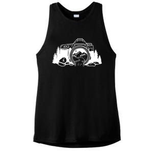 Nature Camera Waterfall Ladies PosiCharge Tri-Blend Wicking Tank