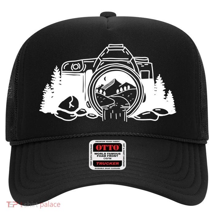 Nature Camera Waterfall High Crown Mesh Back Trucker Hat