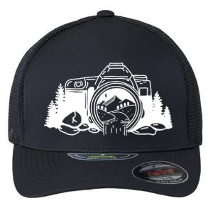 Nature Camera Waterfall Flexfit Unipanel Trucker Cap