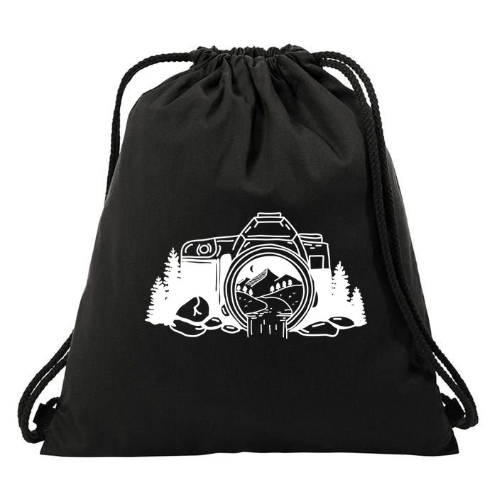 Nature Camera Waterfall Drawstring Bag