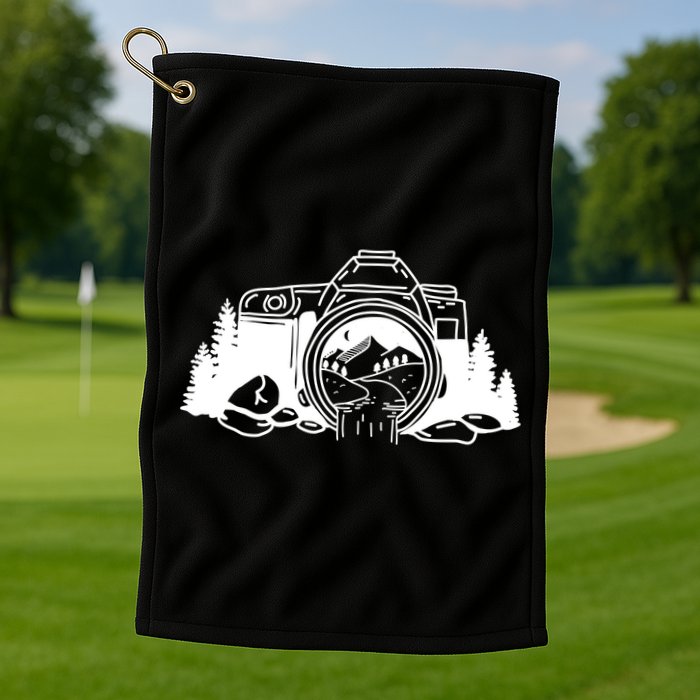 Nature Camera Waterfall Golf Towel