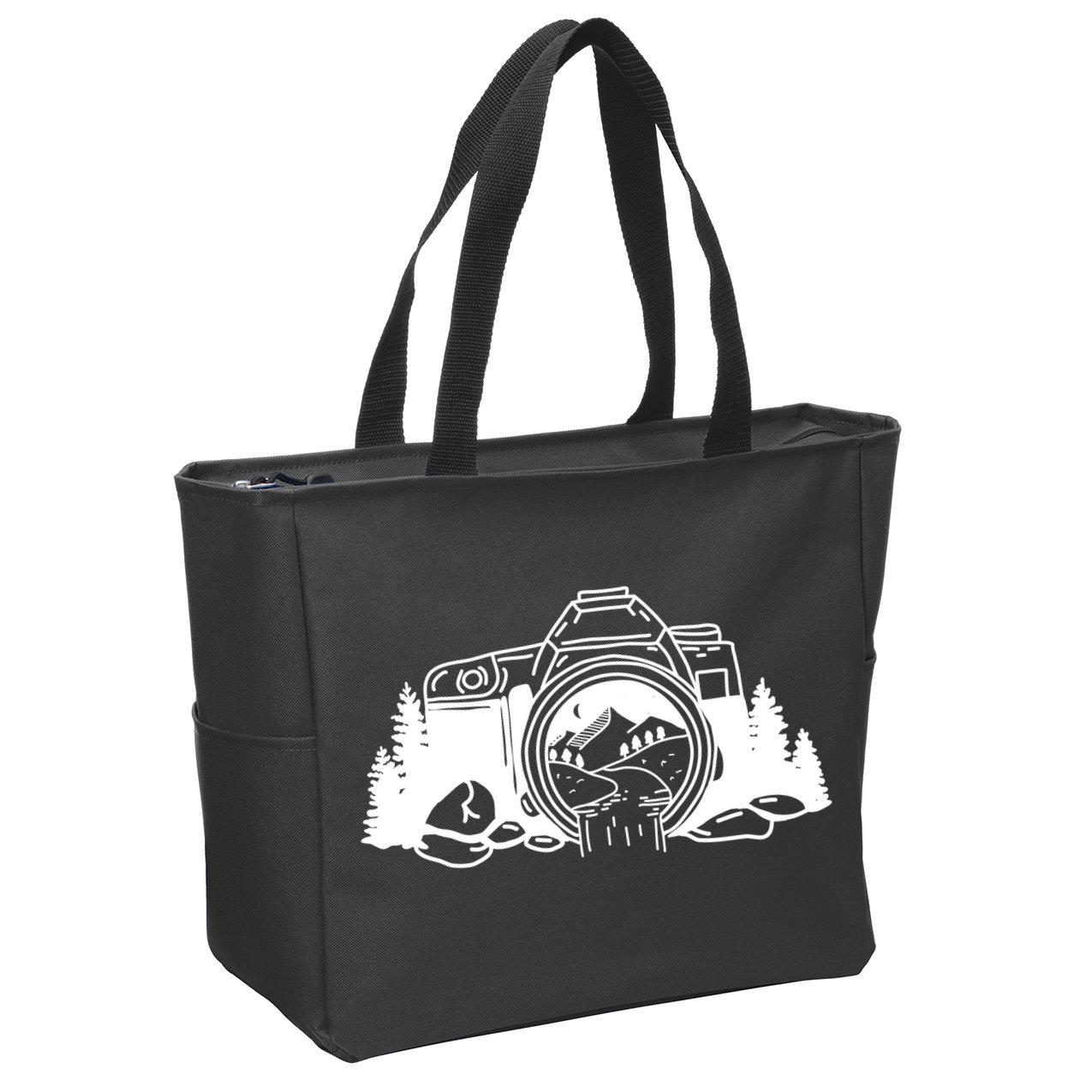 Nature Camera Waterfall Zip Tote Bag