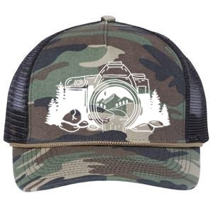 Nature Camera Waterfall Retro Rope Trucker Hat Cap