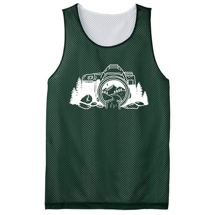 Nature Camera Waterfall Mesh Reversible Basketball Jersey Tank