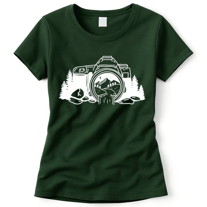 Nature Camera Waterfall Womens T-Shirt