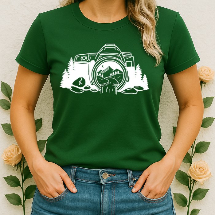 Nature Camera Waterfall Womens T-Shirt