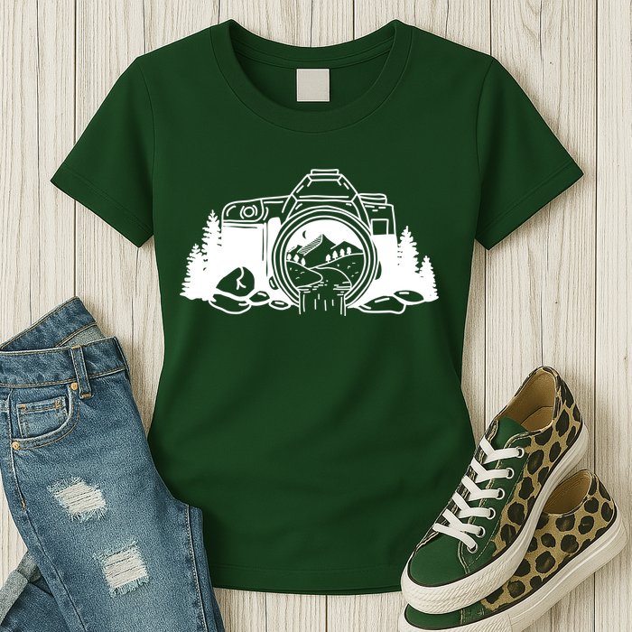 Nature Camera Waterfall Womens T-Shirt