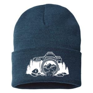 Nature Camera Waterfall Sustainable Knit Beanie