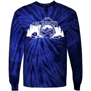 Nature Camera Waterfall Tie-Dye Long Sleeve Shirt