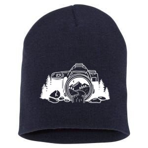 Nature Camera Waterfall Short Acrylic Beanie