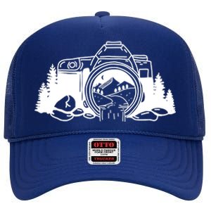 Nature Camera Waterfall High Crown Mesh Back Trucker Hat