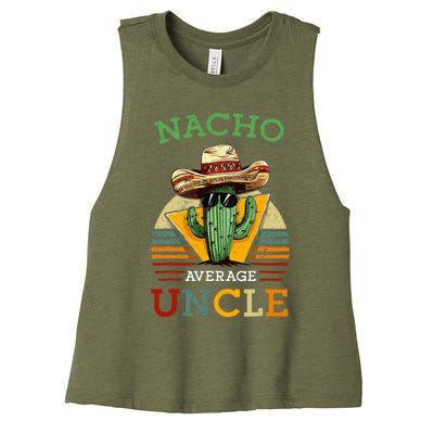 Nacho Average Uncle Mexican Joke Women's Racerback Cropped Tank