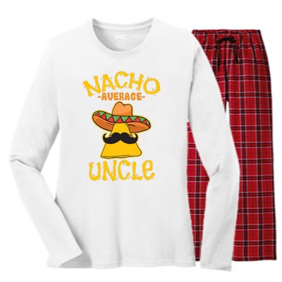 Nacho Average Uncle Cinco De Mayo Sombrero Mexican Women's Long Sleeve Flannel Pajama Set 