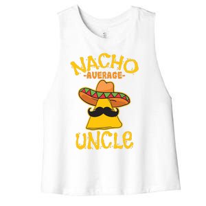 Nacho Average Uncle Cinco De Mayo Sombrero Mexican Women's Racerback Cropped Tank