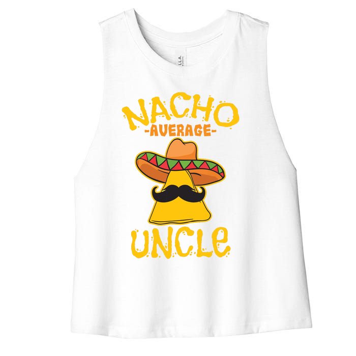 Nacho Average Uncle Cinco De Mayo Sombrero Mexican Women's Racerback Cropped Tank