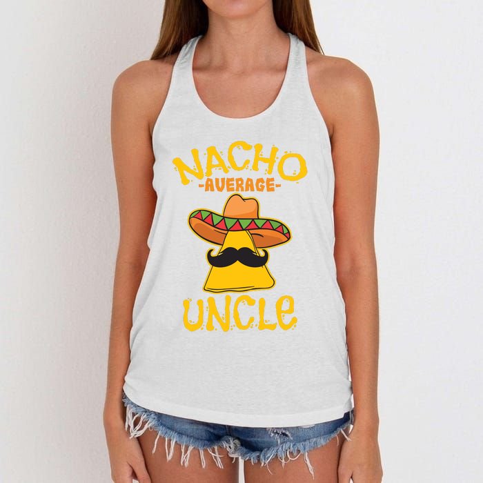 Nacho Average Uncle Cinco De Mayo Sombrero Mexican Women's Knotted Racerback Tank