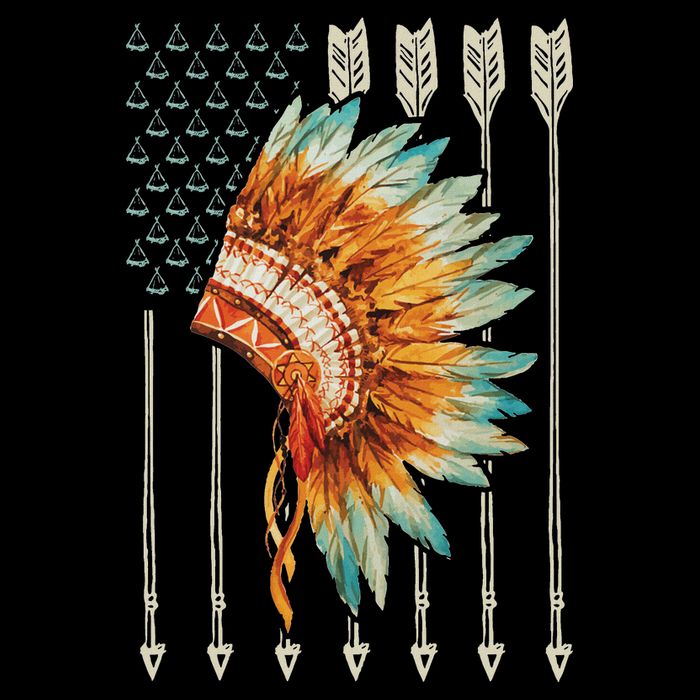 Native American Usa Flag Cooling Performance Crew T-Shirt