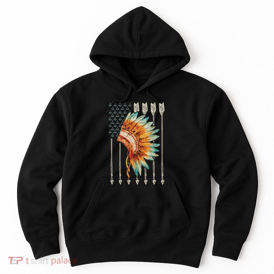 Native American Usa Flag Hoodie