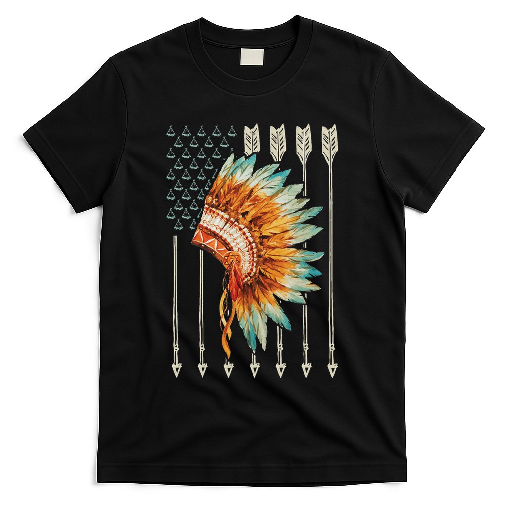 Native American Usa Flag T-Shirt
