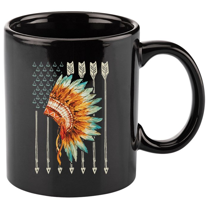 Native American Usa Flag 11oz C Handle Ceramic Mug