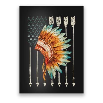 Native American Usa Flag Poster